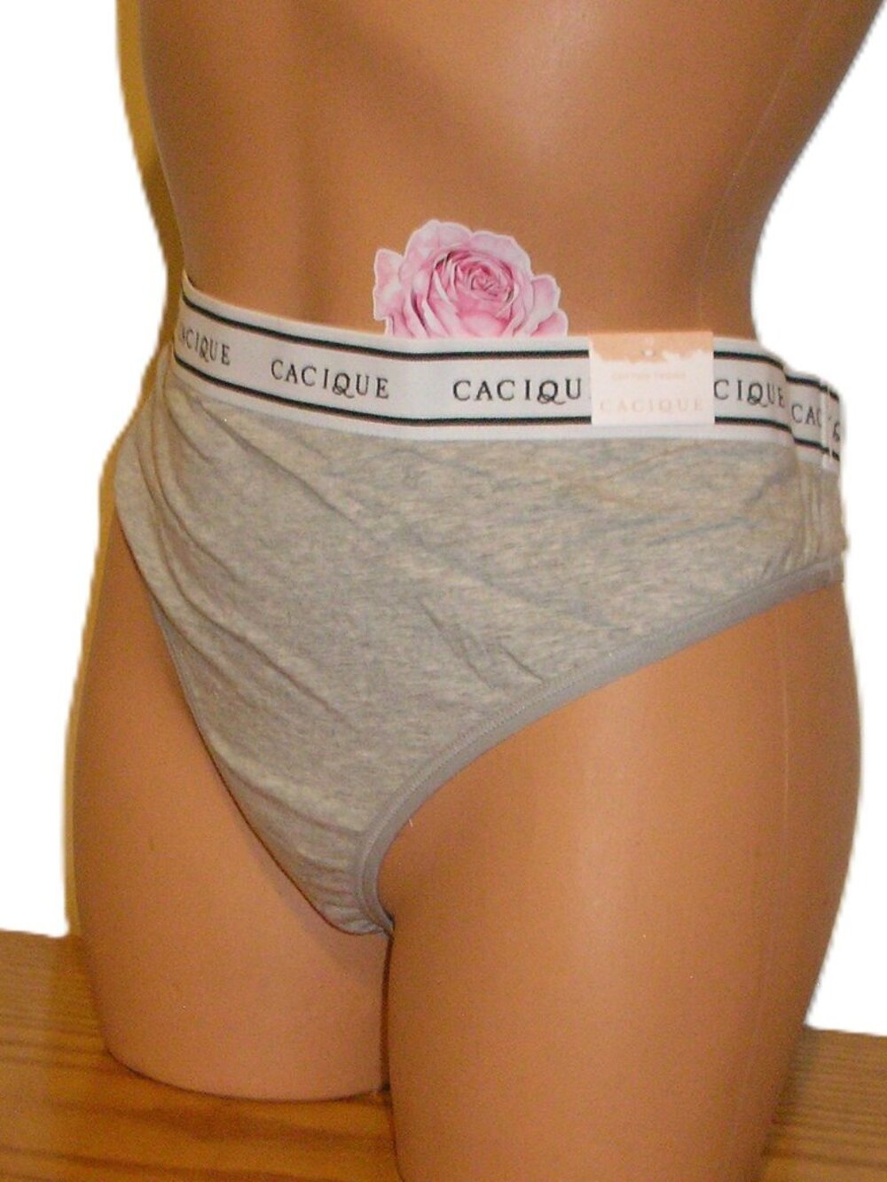 Panties Lingerie Cacique Lane Bryant Gray Cotton Thong Size 12